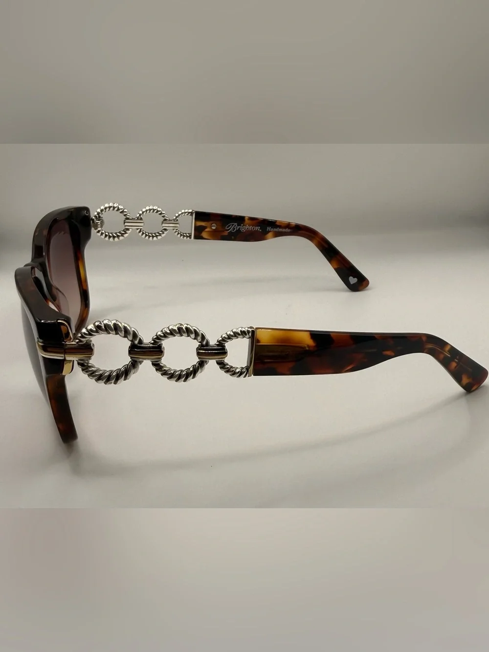 Brighton Kindred Tort Tortoise Chain Link Sunglasses w/ Brighton Case - Picture 4 of 8
